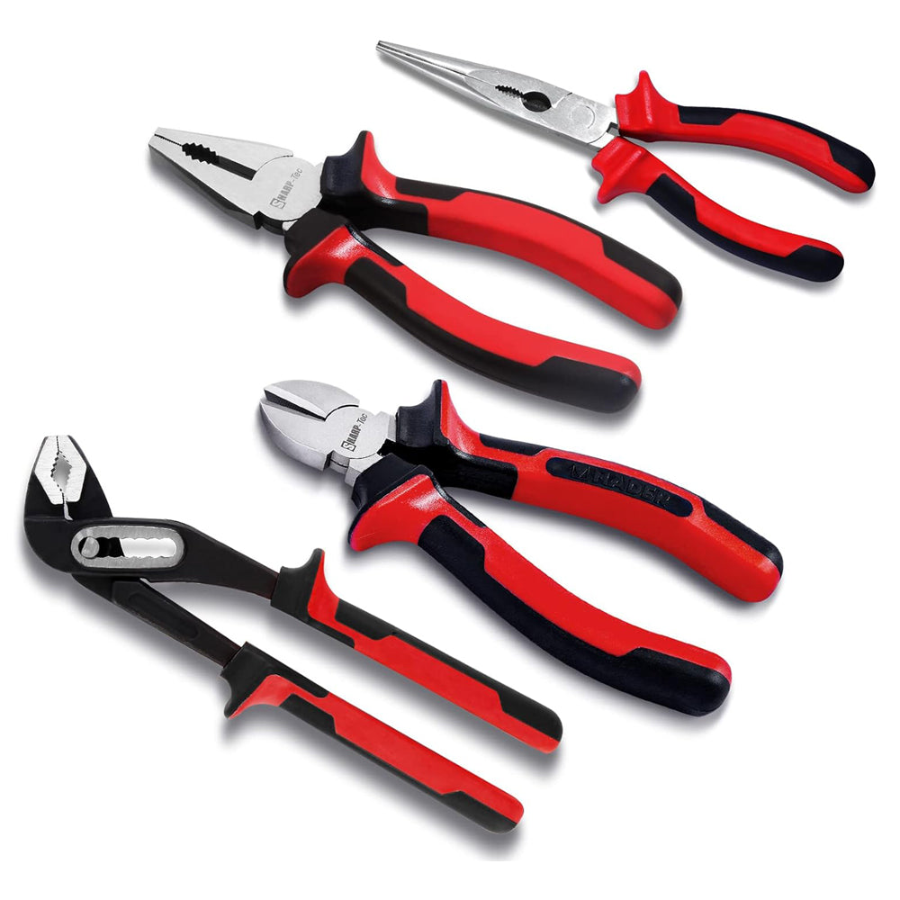 4-Piece 8" Pliers Set with Wire Cutters & Water Pump Pliers