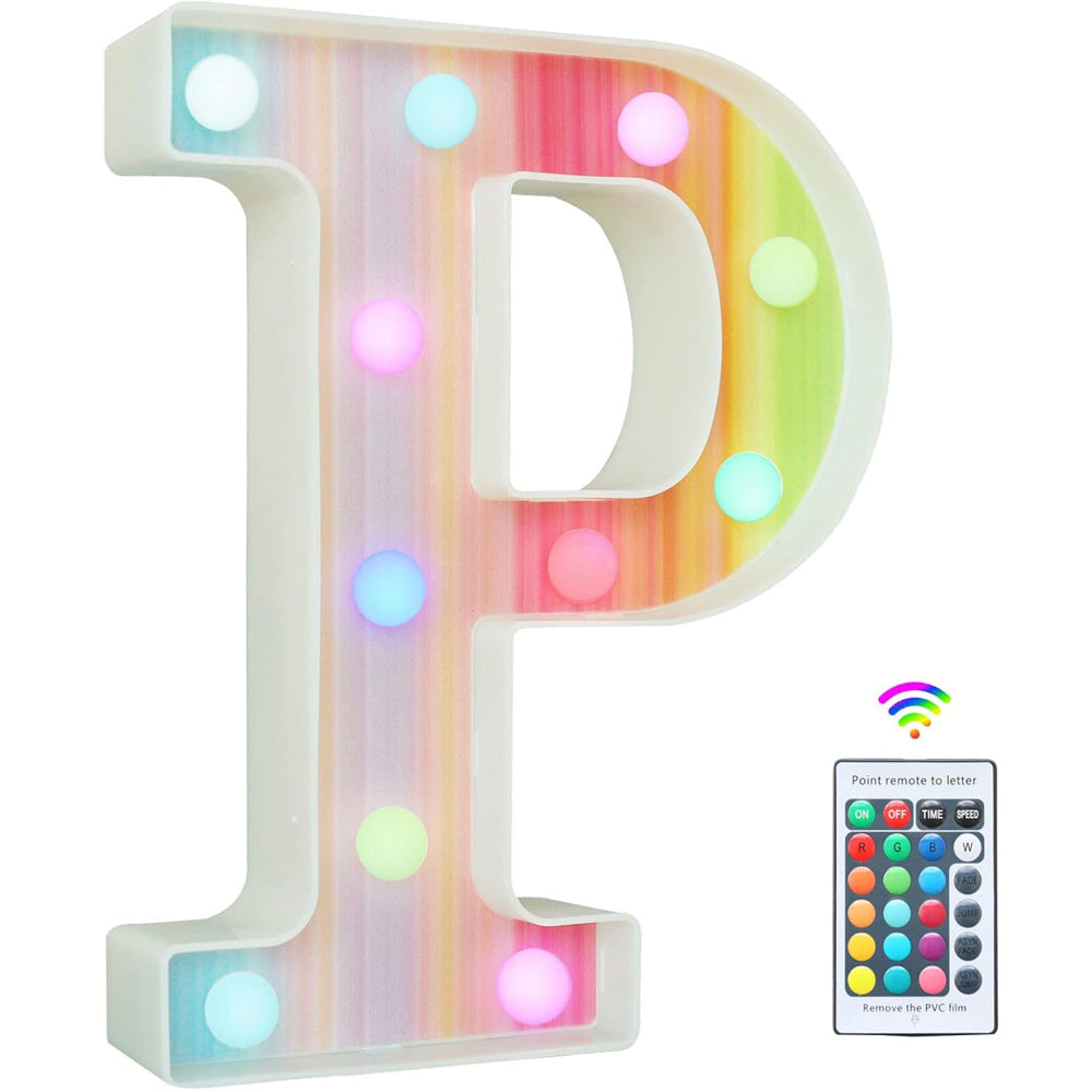 Rainbow LED Letter Light P 16 Color Remote