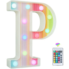 Rainbow LED Letter Light P 16 Color Remote