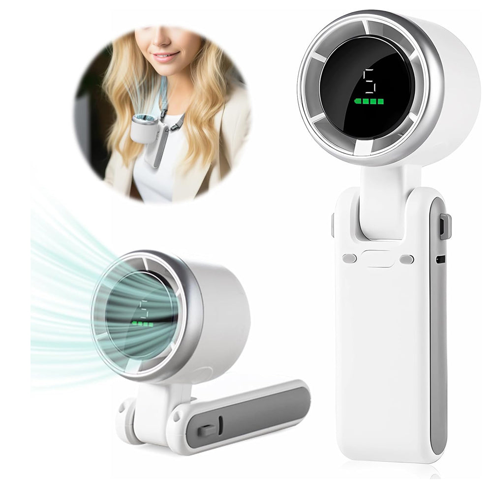 Portable Handheld Mini Turbo Fan – 5 Speeds USB Rechargeable