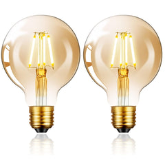 Vintage Edison LED Bulb E27 4W G80 Warm White Pack of 2