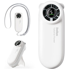 Diveblues Portable Handheld Turbo Fan, 4000mAh Rechargeable Pocket Hand Fan, Up to 16 Hours, Hand Fan with 5 Speeds Powerful Cooling for Travel/Summer/Outdoor/Lash/Purse
