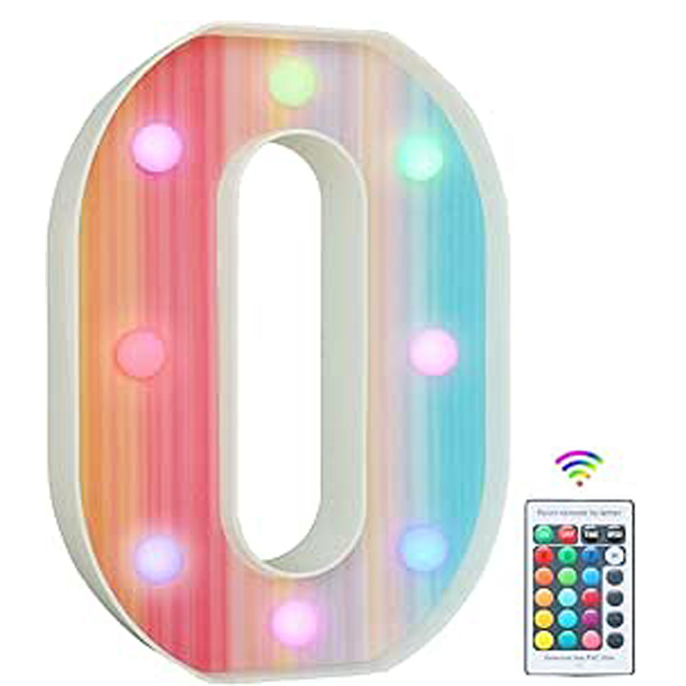Rainbow LED Letter Light O 16 Color Remote