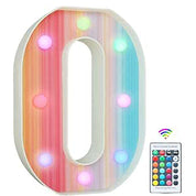 Rainbow LED Letter Light O 16 Color Remote