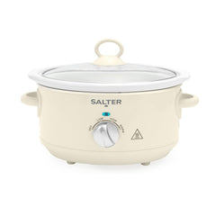 Salter Retro Cream 3.5L Slow Cooker – 3 Heat Settings & Keep Warm