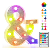 Glitter LED Letter Light & with Remote 18 Colors