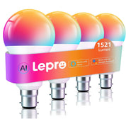 1521LM AI Smart RGB Light Bulb 12W 4 Pack