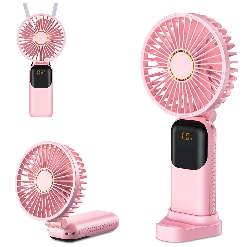 Portable Handheld Fan Rechargeable 5000mAh – 5 Speeds Mini Fan