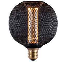 LED E27 Dimmable Globe Bulb with Black Metal Cage 3.5W
