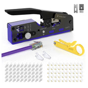 RJ45 Pass Through Crimp Tool Kit with Cat6 Connectors