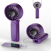 Handheld Fan, Portable Fan with 4000mAh Rechargeable Battery, LED Display Hand Fan with 6 Speeds, Mini Fan 180° Foldable for Home Office Travel Outdoor Bedroom