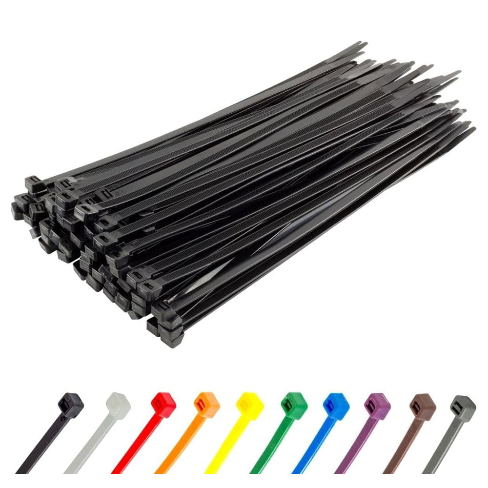 Gocableties Black Nylon Cable Ties 300mm x 4.8mm Pack of 100
