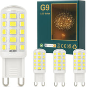 3W G9 LED Bulbs Cool White 580LM, 6000K Energy Saving Light Bulbs Equivalent to 40W Halogen, No Flicker Capsule GU9 LED Bulb for Home Lighting Decor, Chandelier, Not Dimmable, 220-240V,4 Pack