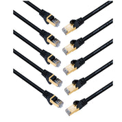 10-Pack CAT6A/CAT7 RJ45 Ethernet Patch Cable 0.9M/3FT