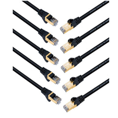 10-Pack CAT6A/CAT7 RJ45 Ethernet Patch Cable 0.9M/3FT