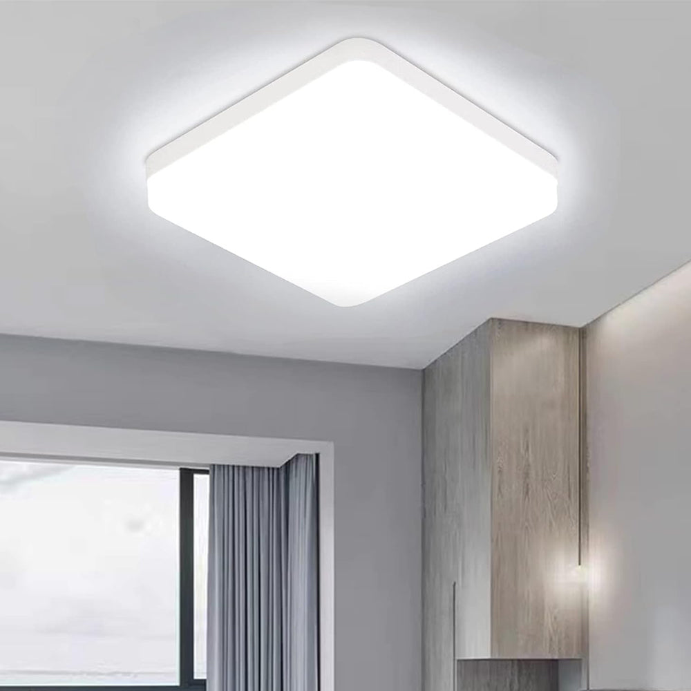 Led Ceiling Light 36W Bathroom Lights Ceiling Square 6500K Daylight Modern White 3240LM Bright IP44 Waterproof Flush Mounted Lighting Fixture for Bedroom Living Room Kitchen Ultra Thin [Energy Class E]