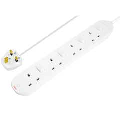 Four Socket Extension Lead with Individual Switches 2m