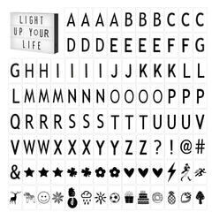85pcs LED Cinema Light Box Letters, Numbers & Symbols 65x35mm