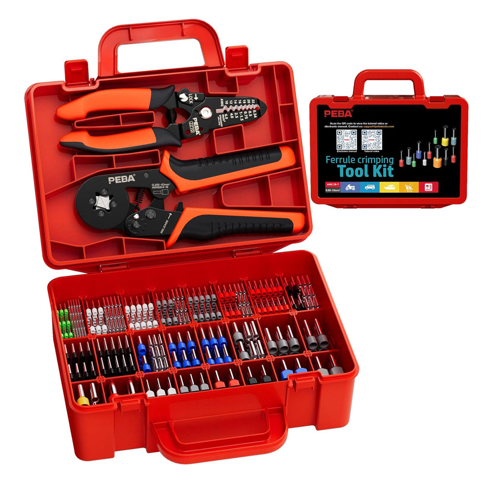 Ferrules Wire Crimping Tool Kit 33 Sizes with Wire Stripper