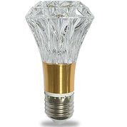 Acrylic Crystal Bulb 5W Edison Screw Light 85-265V, 3000K Warm Light, E27 Base Professional Decorative lamp (1 Count E27-B009) [Energy Class F]