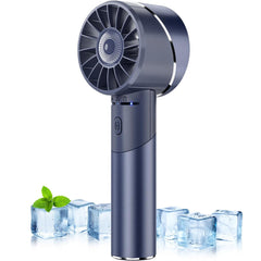 Handheld Fan, Mini Alloy Metal Personal Fan, USB Rechargeable High-Speed 16H Lasting Battery 4 Adjustable Speeds Portable Turbo Fan, Small Pocket Hand Fan for Travel, Summer Gift (Black)