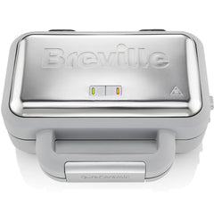 DuraCeramic Deep-Fill Waffle Maker – Non-Stick Easy Clean Waffle Iron with Removable Plates – White & Stainless Steel