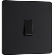 2 Way Screwless Wall Light Switch Matt Black 20A