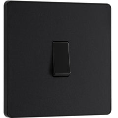 2 Way Screwless Wall Light Switch Matt Black 20A