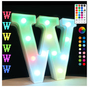 RGB LED Marquee Letter Light W with Remote