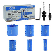 BULLITT 6PCS Bi-Mteal Electricians Hole Saw Set,22-64mm 8% Cobalt M42 Hole Saw Kit with 2 Arbors and a Hexagonal Wrench for Wood,Metal,Plastic,Cutting Depth:48mm