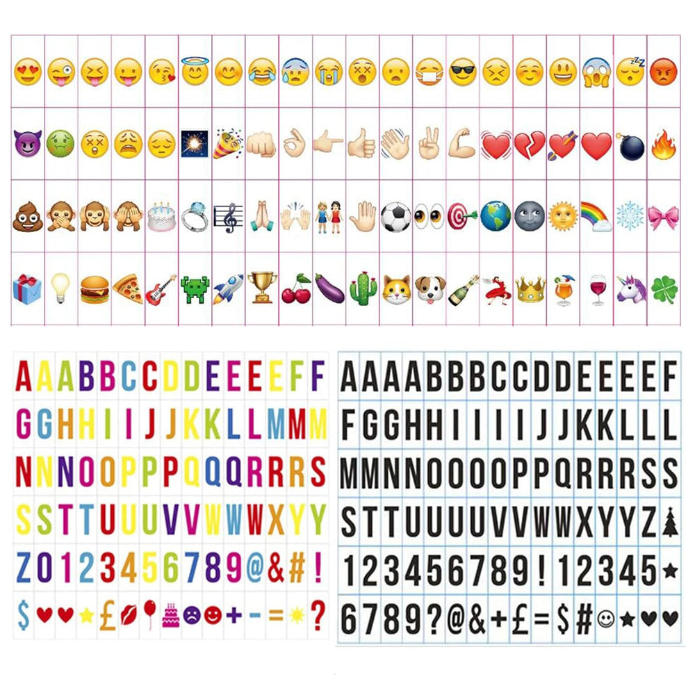 271 pcs Letters Numbers Symbols Emojis for A4 Cinema Light Box