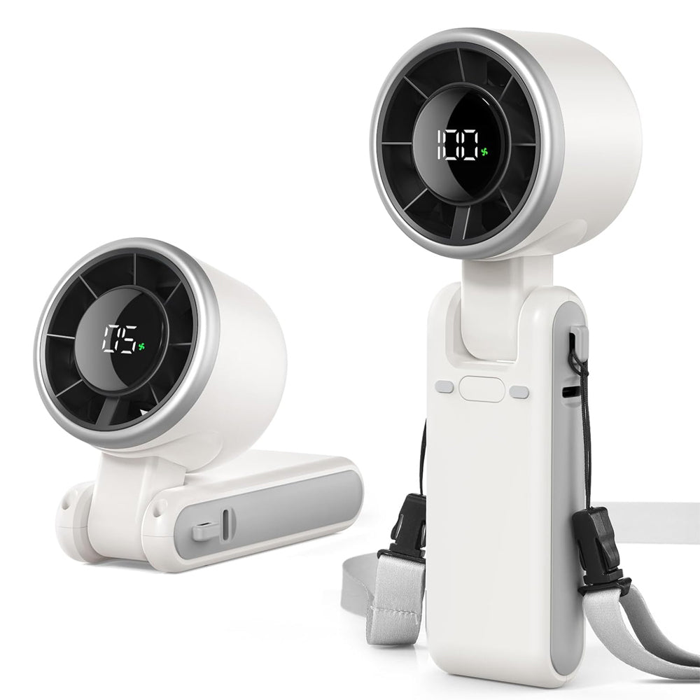 Turbo Portable Handheld Fan 4000mAh 5 Speeds Foldable
