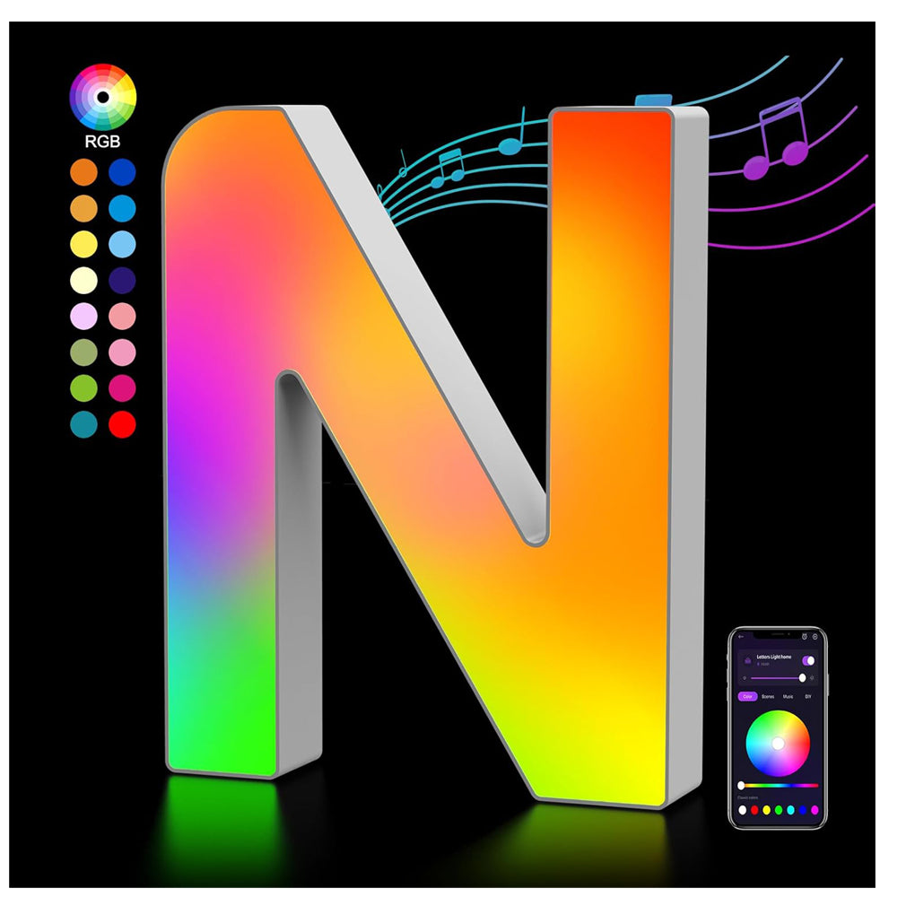 LED Letter N USB Colour Changing Light