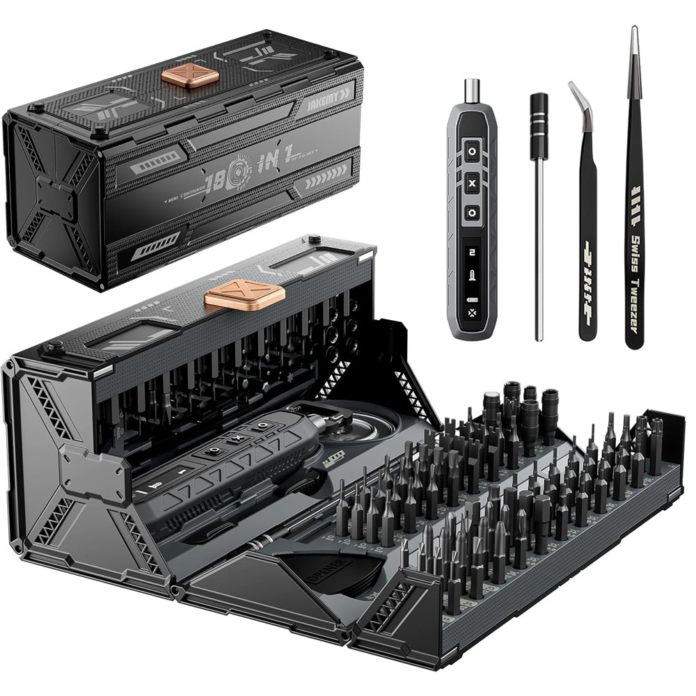 JAKEMY 180 in 1 Precision Screwdriver Set Multi Bits Manual Screwdriver Magnetic with Damaged Screw Extractor Kit Laptop Repair Tool Kit for PC, Phone, Computer, MacBook, Watch, Eyeglasses, Console