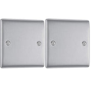 Single Blank Plate Pack of 2 – Brushed Steel