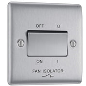 BG Electrical 3-Pole Fan Isolator Switch – Brushed Steel