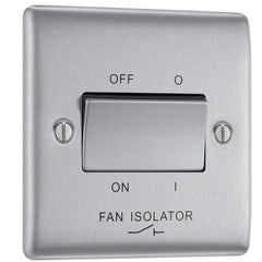 BG Electrical 3-Pole Fan Isolator Switch – Brushed Steel