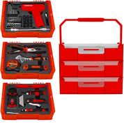 MANUFORE 81pcs 3-Layer Household Tool Set with Cordless Screwdriver
