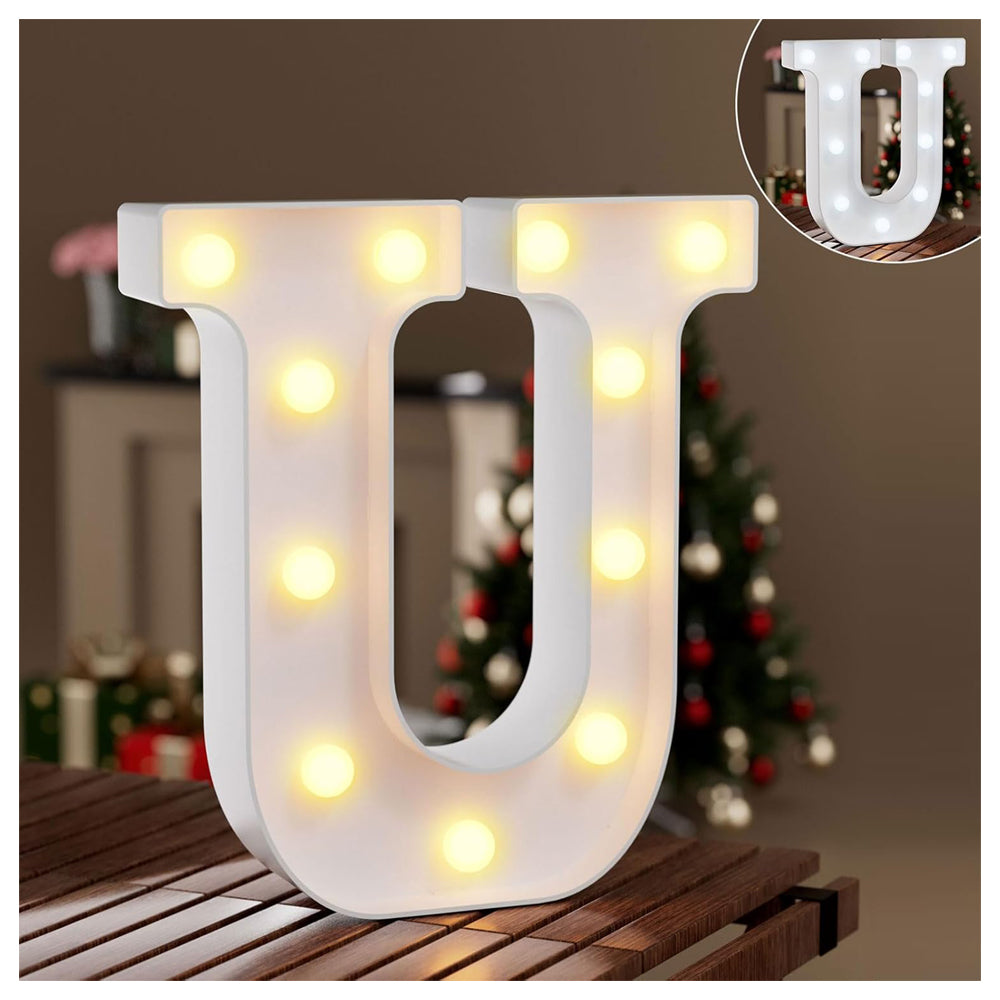 LED Light Up Letter U – Dual-Color Cool & Warm White
