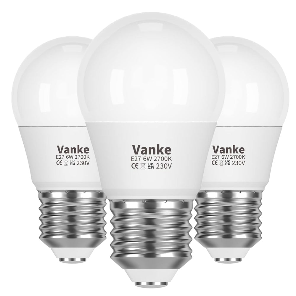 E27 LED Golf Ball Bulb 6W 2700K Warm White 3-Pack