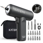 Electric Screwdriver Set - 4V Cordless Screwdriver 2500mAh - 5 Torque Settings Electrical Screwdriver 250RPM 5N·m Max - Digital Screen Power Tools for Furniture Repairs, LED, 15 S2 Metal Bit, 1/4" Hex