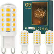 3W G9 LED Bulbs Warm White 580LM, 2700K Energy Saving Light Bulbs Equivalent to 40W Halogen, No Flicker Capsule GU9 LED Bulb for Home Lighting Decor, Chandelier, Not Dimmable, 220-240V,4 Pack