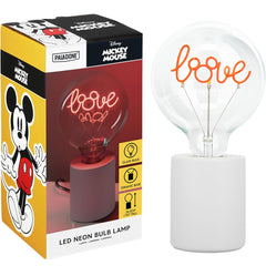 Paladone Disney Mickey Mouse Decorative LED Neon Bulb Lamp - E27 Glass Lightbulb, Officially Licensed Collectible Gift, Fun Light for Bedrooms & Homes, Red