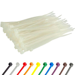Gocableties White Cable Ties, 200mm x 2.5mm, Pack of 100, 8