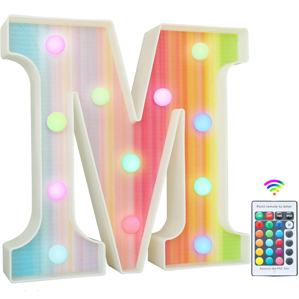 RGB Rainbow LED Letter Light M