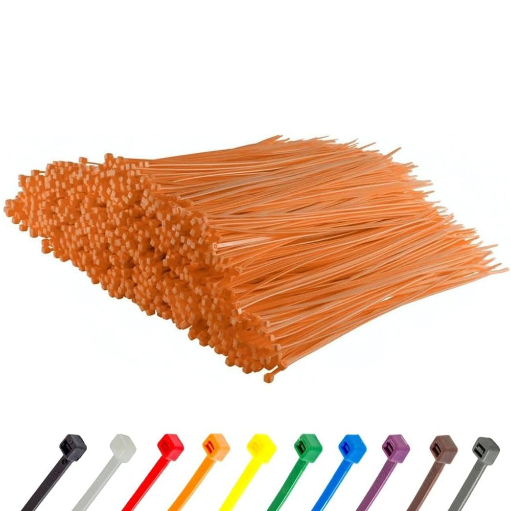 Gocableties Orange Cable Ties, 300mm x 3.6mm, Bulk Pack of 1000, 12” Premium Nylon Zip Ties, Multi-Purpose Plastic Tie Wraps, Secure Self-Locking Mechanism, for Home, Garden, Office and DIY