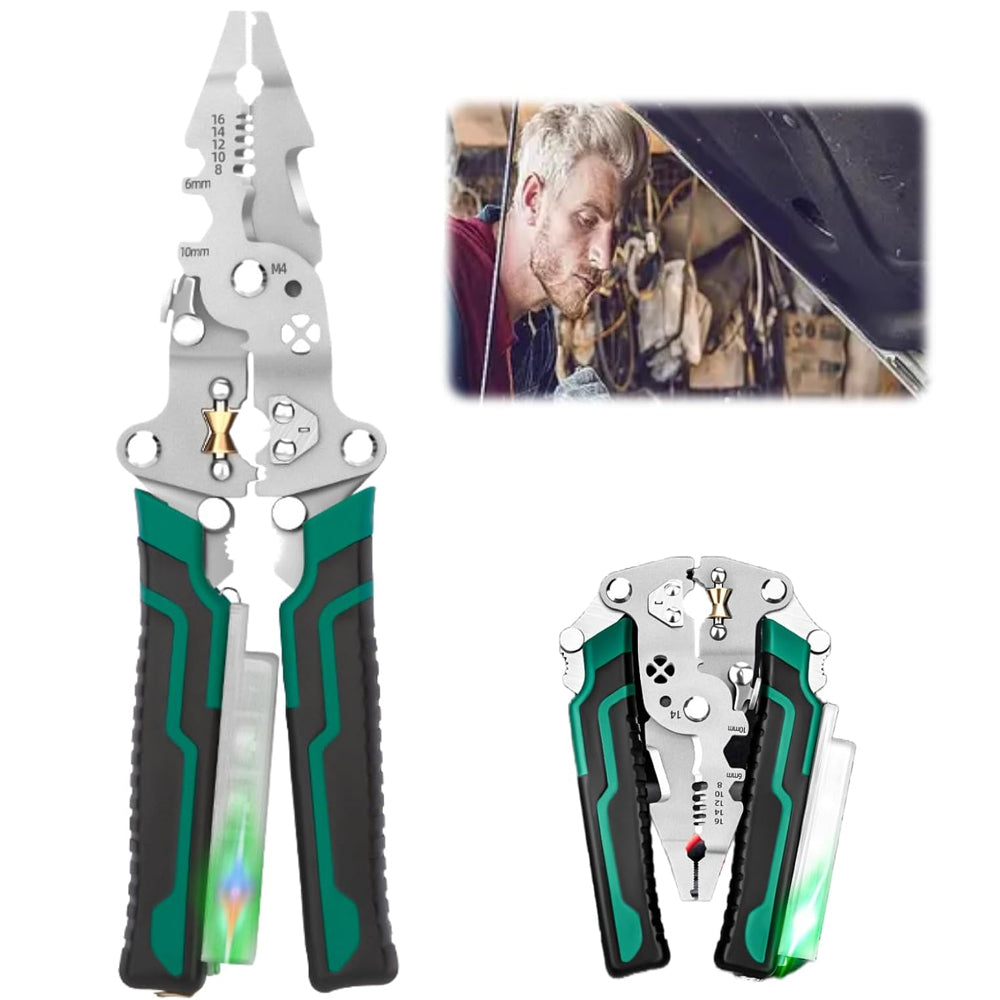 Professional Electrical Pliers,18-in-1 Multi Tool for Electricians | Wire Stripper,Cutter,Crimper,Cable Stripper Machine | Voltage Tester, Screwdriver | for DIY & Home Electrical Repairs,Pliers Tools