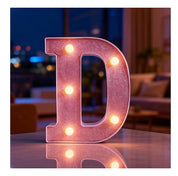 Light Up Letter D LED Pink Night Light