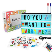 BONNYCO Color Changing Cinema Light Box – 16 Colours, 400 Letters & Emojis