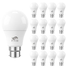 B22 LED Light Bulbs 9W 60W Equivalent Warm White Pack of 16